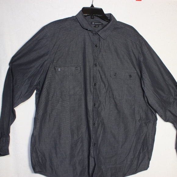 Inc International Men's Shirt XXL Black Button Down Long Sleeve w/Pockets Cotton - Picture 1 of 7